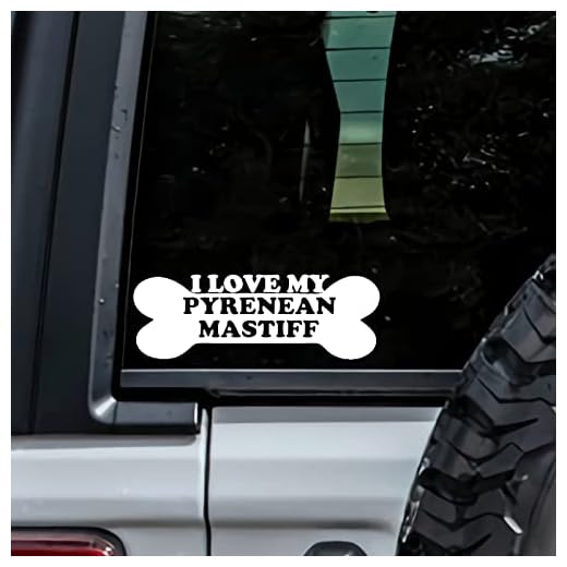 MHDStickerCo I Love My Pyrenean Mastiff Dog Bone Vinyl Decal Sticker Custom Truck Bumper Window Laptop Car Notebook Mug Tumbler Gift Family