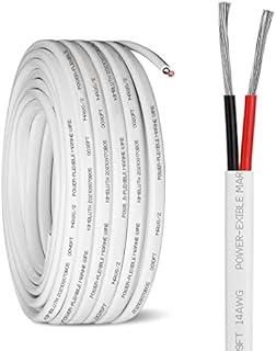 Kimbluth 14 Gauge Duplex Marine Wire Tinned Copper Boat Cable, 30ft 14 AWG Standard USA OFC Oxygen Free Copper Wire for Automotive Boat Speakers Solar Outdoors