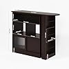 L Shaped Bookshelf,Corner Computer Desk, Rotating Corner Desk with Storage Shelves, Counter Height Dining Cabinet with 6 Storage Space