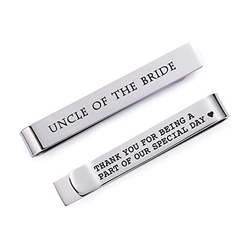 Uncle of the Bride Tie Clip - Pre-Engraved Stainless Steel Wedding Keepsake | 