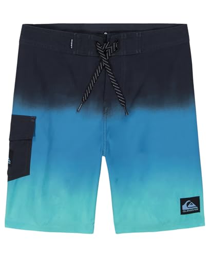Quiksilver Boys' Boardshorts with UPF 50+ Sun Protection, Quick Dry Swim Shorts, Turquoise Fade