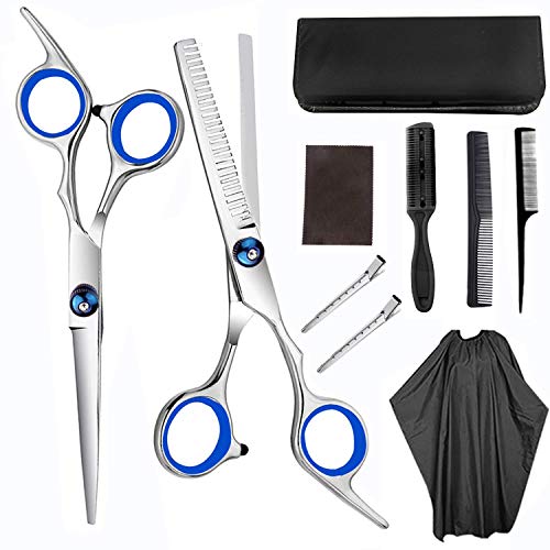 Preisvergleich Produktbild Manualks Professionell Haarschneidescheren Friseurscheren Set Ausdünnungsschere, Rasiermesserkamm, Clips, Friseurscheren-Kit, Friseurset Damen,Herren,Kinder