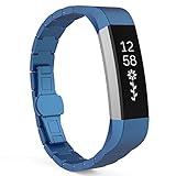 MoKo Band Compatible with Fitbit Alta HR and Alta, Stainless Steel Smart Watch Wrist Strap Bracelet...