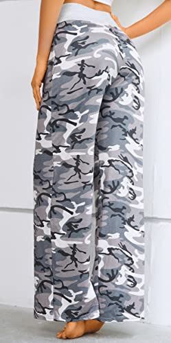 X-Image Women's Comfy Pajamas Drawstring Stretch Floral Print Long Wide Leg Lounge Pants2
