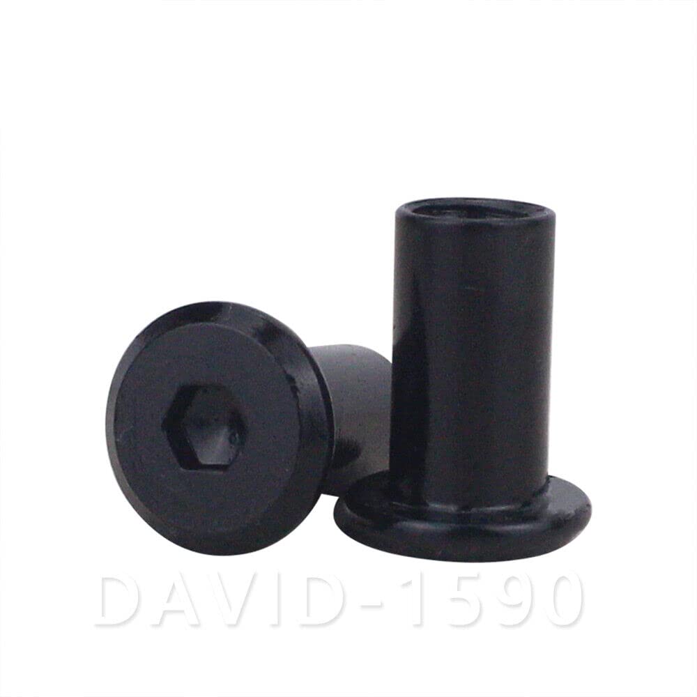 M3 M4 M5 M6 M8 Black Rivet Nut Hex Socket Furniture Connector Cap Nuts Barrel (M3 x 8mm,200)
