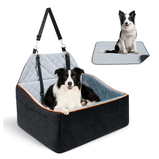 CEMOFE Dog Car Seat for Large Medium Dogs Under 60 Pound, Dog Booster Seat for Large Medium Dogs with Washable Pee Pads, Non-Slip Base and Detachable Cover Design