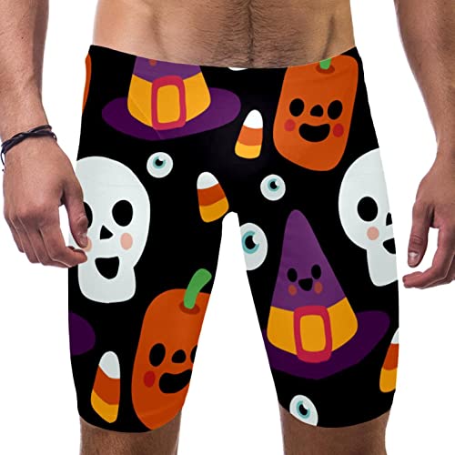 Traje de baño de natación negro para hombre con calavera de Halloween, tallas S-3XL