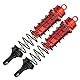 RC Stoßdämpfer, 2Pcs Robust RC 140mm Ölgefüllter Einstellbarer Stoßdämpfer Dämpfer für TRAXXAS SLASH 2WD 1/8 RC Car(rot)