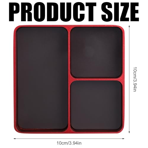 BOXOB Magnet Tool Tray, 3.94x3.94 Inch 3 Compartments Magnetic Parts Tray Screws and Bolts Organizer for Storing Sockets Screws Small Parts Garage Home Outdoor - Image 2