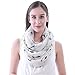 Lina & Lily Cat Kitten Print Infinity Scarf with Footprints (White)