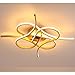 Lampa do salonu LED, nowoczesna lampa sufitowa z 4 głowicami, designerska sypialnia, biuro, jadalnia, lampa sufitowa, wysoka jakość wykonania, metal, akrylowy klosz lampy o wysokiej wydajności świetlnej, kolor złoty