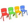 Costzon Kids Chairs Stackable Plastic Learn and Play Chair for School Home Play Room Colorful Chairs for Toddlers Boys Girls Multicolor 4 Chairs