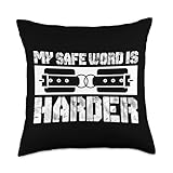 My Safe Word is Harder Kinky BDSM Dom Slave Master Throw Pillow