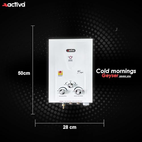 Image of ACTIVA 6 LTR Instant pure Copper LPG Gas Water Heater with Anti Rust Coating Geyser ISI Approved Saves Geyser from Corrosion by Water 1 year warranty (Aqua Ivory)