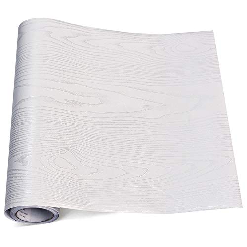 F & U Faux Wood Grain Wall Paper Self Adhesive Vinyl Shelf Liner Covering for Kitchen Countertop Cabinets Drawer Furniture Wall Decal 23.4