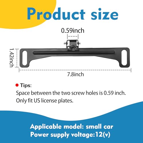 Image of ijuicy 1 PC Car Rear View Camera License Plate Bracket, Metal Backup Camera Bracket with Mounting Parts, Rear View Camera Anti-Vibration Anti-Shake Bracket, Universal for Cars Trucks (Black)