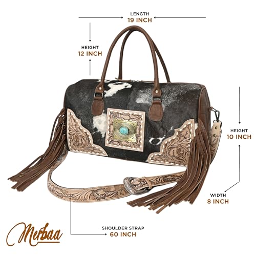 Western Fringe Shoulder Bag for Women | Faux Leather Purse with Tooled Strap, Concho Accent & Embossed Floral Design | Large Stylish Handbag with Detachable Crossbody Strap4