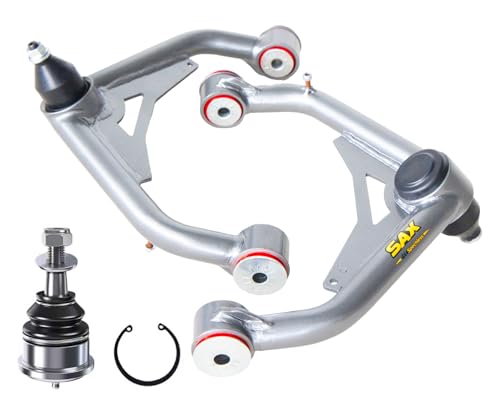 2-4" Lift Front Upper Control Arms for 2001-2010 Chevy Silverado/GMC Sierra 2500HD/3500HD 4WD, 2001-2006 Silverado/Sierra 1500HD, 2001-2004 Silverado/Sierra 2500, Silver Tubular Arms with PU Bushings by SAX 4X4speechless - Used condition - US$98.26