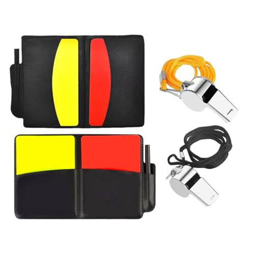 LUDHEP Kit de Tarjetas Árbitro Fútbol, 4 Piezas, con 2