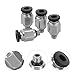 HINTRMENT 4pcs M5 Threaded Straight Pneumatic Quick Connect Fittings Copper Air Tubing Connectors Push to Connect Industrial Compressor Hose Couplers