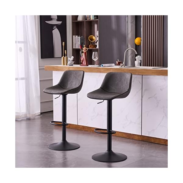 YOUNIKE-Metal-Bar-Stools-Set-of-2-Adjustable-Swivel-Counter-Height-Bar-Stools-Retro-PU-Leather-Padded-High-Bar-Chairs-with-Back-Kitchen-Island-Stools-300-LBS-Kitchen-and-HomeGrey