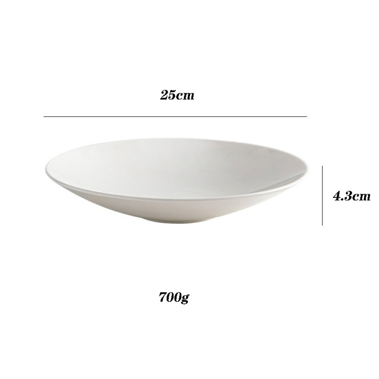 zastawa stołowa 8,2 cala/9 cali/9,8 cala jasny luksusowy biały talerz ceramiczny o wysokiej temperaturze talerz sałatkowy owocowy komercyjny talerz do serwowania zestaw zastawy stołowej(9.8 inch)