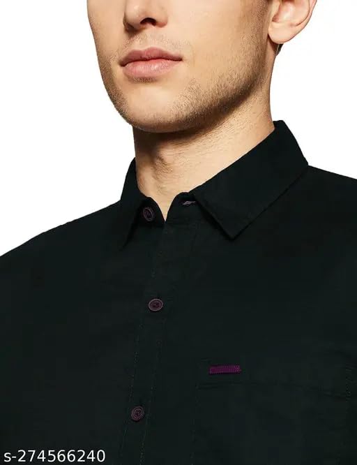 Image of Men's Cotton Casual Shirt, Brown, Full Sleeves, Regular Fit