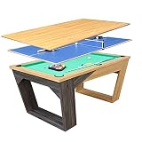 MYRCLMY Billardtisch, Tischtennisplatte, Esstisch 6FT, 3 in 1 Multi Game Table Funktion Combo Esstisch Billardtisch, Home Freizeit, Büro Freizeit Produkte