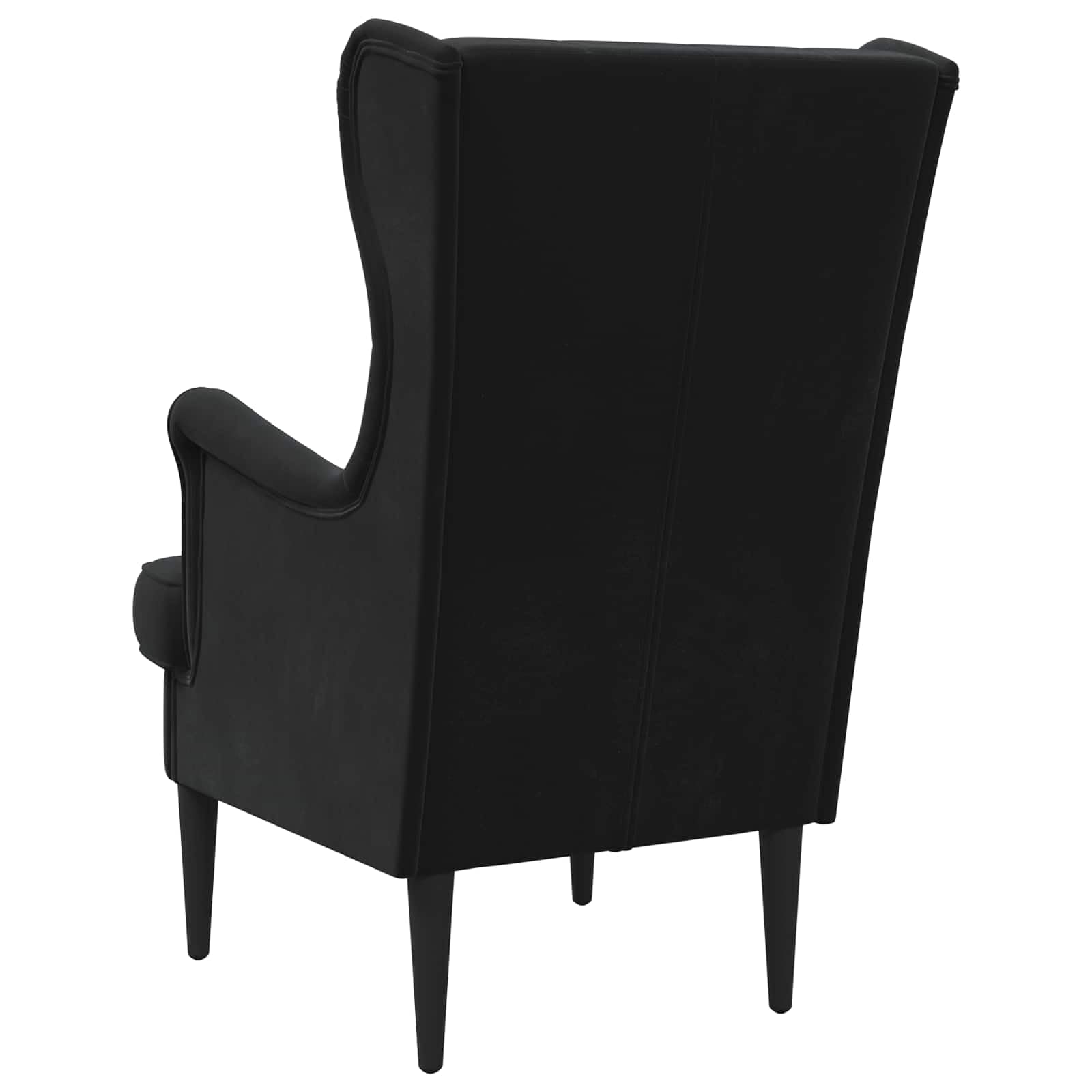 Poltrona in velluto nero, moderna poltrona imbottita con telaio in metallo e gambe in legno, comoda poltrona per soggiorno e camera da letto, 65 x 79 x 100 cm, portata fino a 110 kg