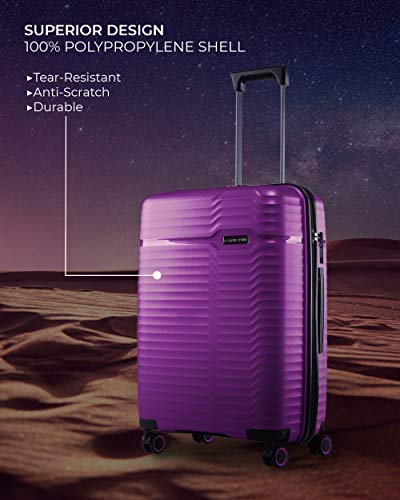Image of Nasher Miles Sahara Hard-Sided Polypropylene Check-in Luggage Purple 28 inch |75cm Trolley Bag