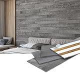 WoodyWalls Self-adhesive, Wood Wall Panels. (19.5 sq. ft. per box) Gray Color