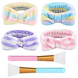 Cómodo de usar: la diadema de spa facial está diseñada con buena elasticidad, que se puede estirar para adaptarse fácilmente al tamaño de su cabeza. Las cintas para el cabello de vellón coral son cómodas de usar sin apretar ni causar dolor detrás de las orejas o la cabeza, y no estropearán el cabello.