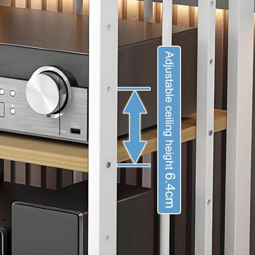 Design moderne de meuble audio blanc avec étagère stéréo réglable - 8