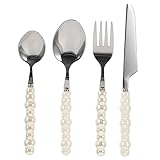 SOLUSTRE 1 Satz Besteckset mit Perlgriff Teiliges Hochwertigem Spülmaschinengeeignet Design für Zuhause und Gastronomie