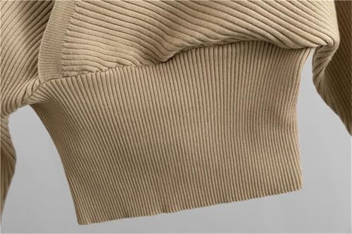 Women's Sexy Knitted Sets Elegant Vneck Short Pullover Tops Casual High Waist Harem Pants Suit3