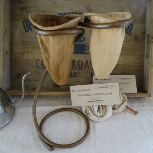 Coffee Sock Pour Over Drip Station, Costa Rican Coffee Maker, Handmade Copper Chorreador DeCafé For 2, Unique Bolista… - Image 4