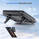 IETS GT600 podkładka chłodząca do laptopa z wentylatorem turbo 14 cm, uszczelniona pianka do szybkiego chłodzenia laptopów do gier, 14,1-19,3-calowa chłodnica do laptopa z 3 portami USB i filtrem