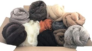 Corriedale Felting Wool in 10 Animal Colours and corewool for 3D Needle Felting - 240 GMS Total