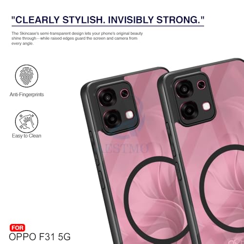 Image of AESTMO Oppo F31 / F33 5G Back Cover | 360 Protection | Crystal Clear Hard Back Transparent | Compatible with MagSafe Accessories (PC+TPU, Black Bumper)