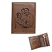Personalisierte Gravierte Foto Geldbörse Herren, Leder Brieftasche mit Münzfach, Vatertagsgeschenk