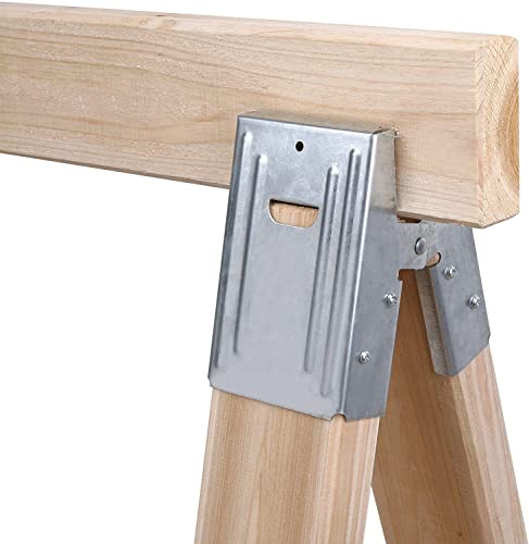 Century Drill & Tool 72990 2X4 Saw Horse Brackets, Set Of 2, Galvanized, Compact Storage #TOP3