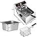 Safstar Professional Electric Deep Fryer, 1700W Stainless Steel Chicken Chips Fryer with Basket Scoop for Commercial Restaurant Countertop Family Food Cooking (Single Tank)