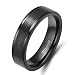 6mm Men's Women's Black Tungsten / Titanium Rings Flat Brushed Pipe Cut Wedding Band Comfort Fit (Titanium, 9)