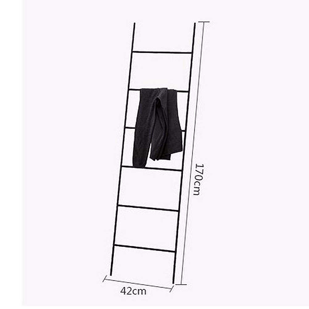 ISCBAFYX Toallero Escalera de Metal para Toallas, toallero, Estante con 6, práctico Perchero, Dorado, Dorado