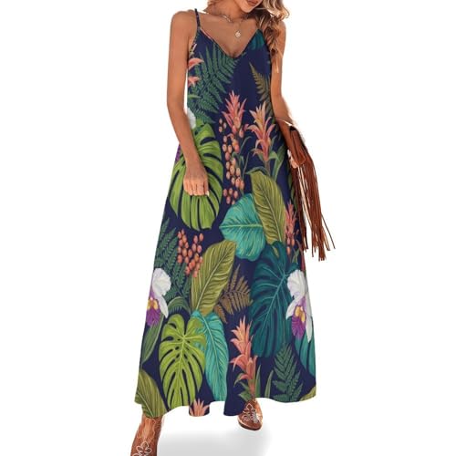 Robe longue fleurs tropicales idéale pour vos journées d'été à la plage