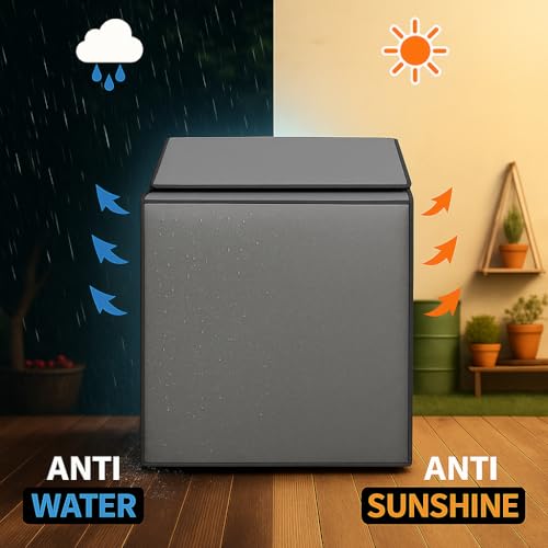 Image of Washing Machine Cover Top Load 6kg to 7.5kg | Heavy Duty Waterproof Polyester Protective Cover | Dustproof & UV Resistant | Universal Fit For All Fully Automatic Machine (Gray)