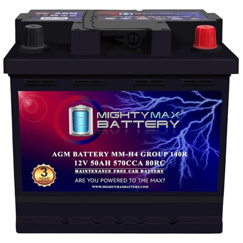 Mighty Max Battery Mm-h4 Group Size 140r 12v 50ah 80rc 570 Cca Replacement Ba...