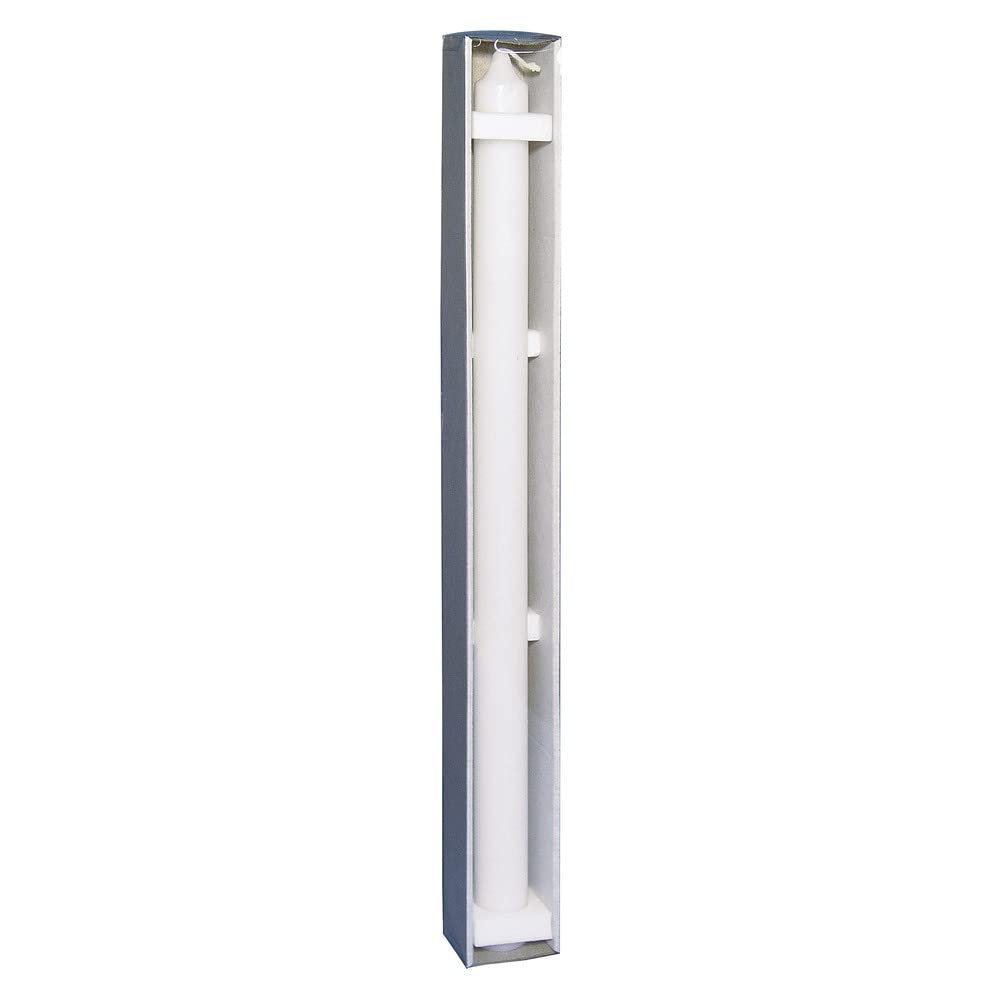 Rayher Vela blanca larga, 50 cm, 4 cm ø, vela bautizo, comunión y boda, personalizable, 3131900