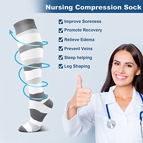 DRESHOW Calcetines de Compresión para Hombres y Mujeres Calcetines de Compresión es el Mejor para Running, Correr, Senderismo, Volar, Viajar - imagen 6