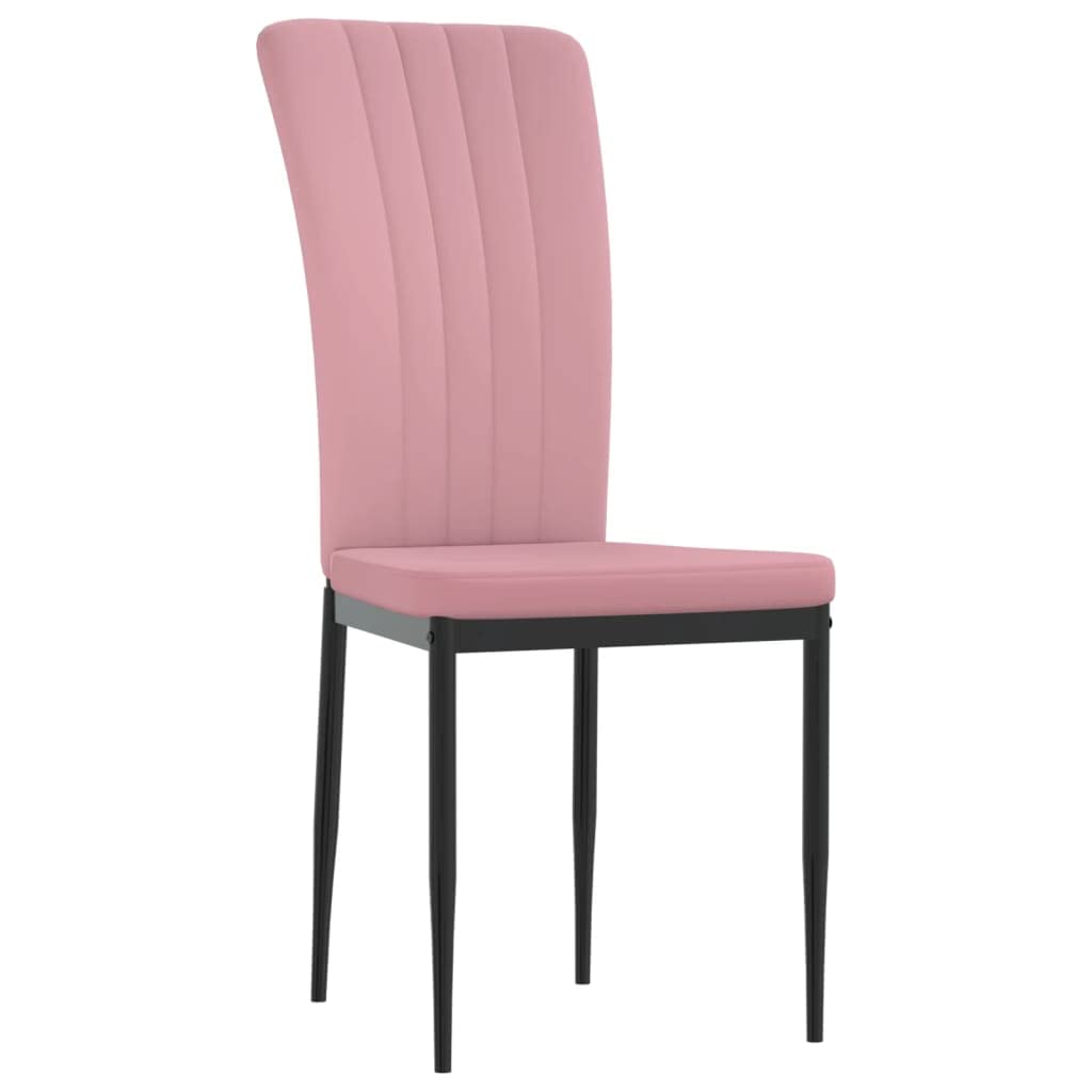 Sedie da pranzo 2 pezzi con rivestimento in velluto, imbottitura e schienale - Sedie per tavolo da cucina dal design elegante e robusto telaio in ferro